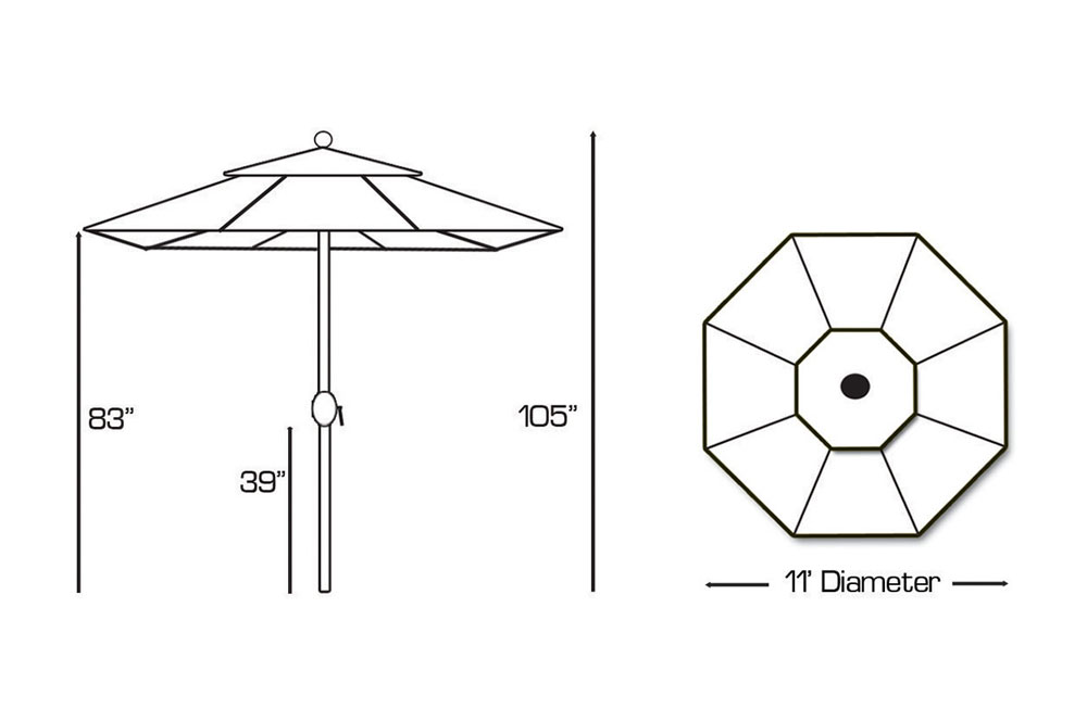 11' Marketl Umbrella by Galtech International - Image 4